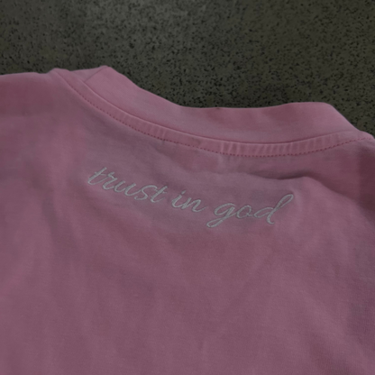 T-Shirt "TRUST IN GOD" - Pink/White